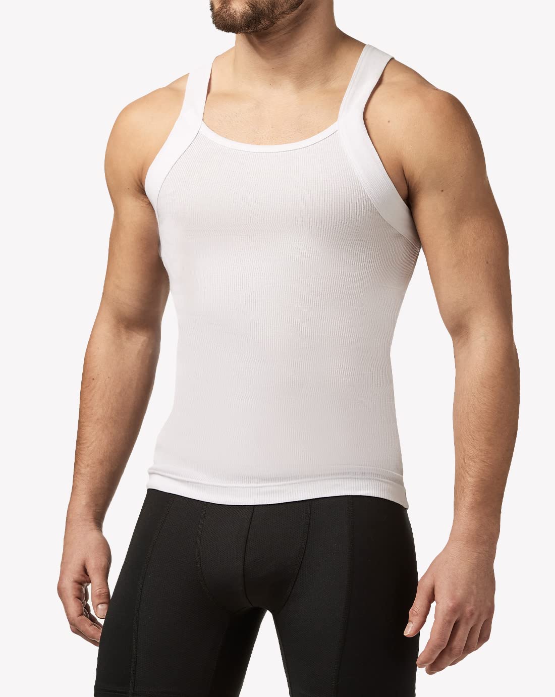 Papi Men's 3-Pack Cotton Square Neck Tank Top – Soft Touch – Breathable & Lightweight – Retains Color Brilliance – Classic Fit – Everyday Wear – White, X-Large - Image 3