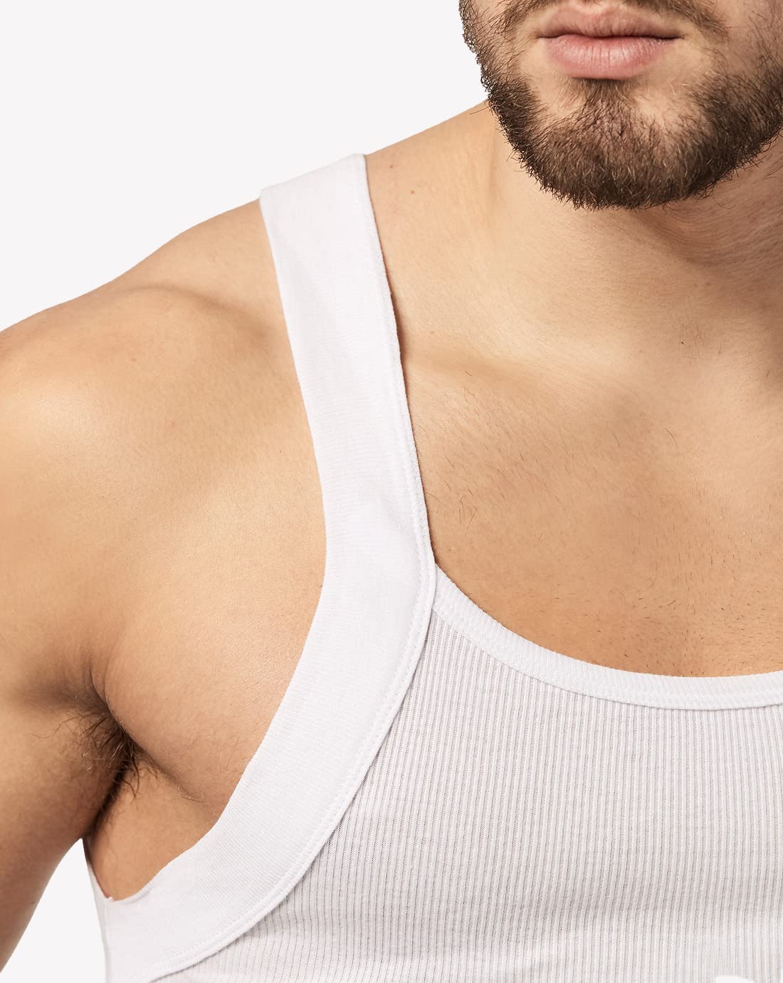 Papi Men's 3-Pack Cotton Square Neck Tank Top – Soft Touch – Breathable & Lightweight – Retains Color Brilliance – Classic Fit – Everyday Wear – White, X-Large - Image 5