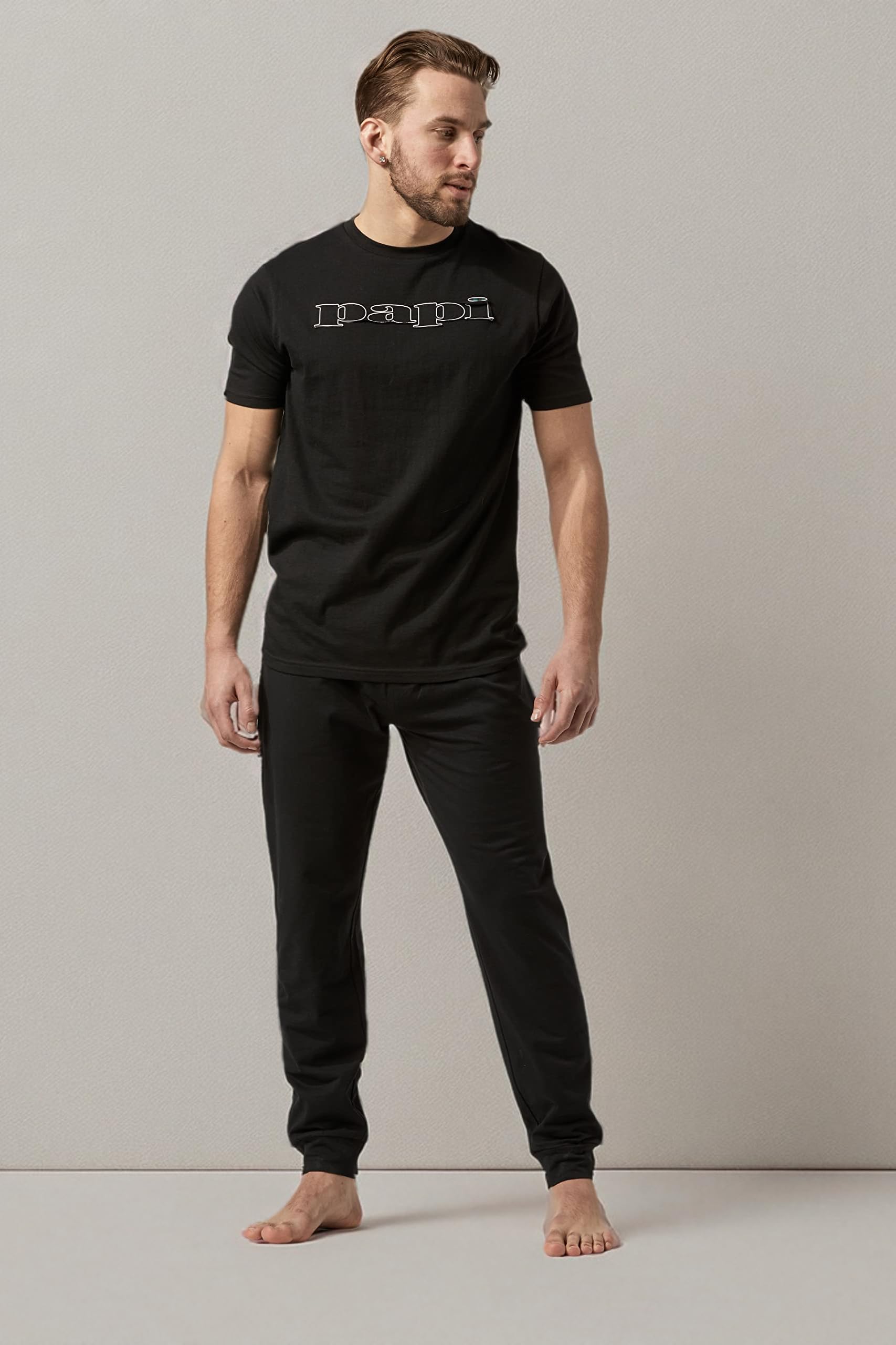 papi Pajamas Short Sleeve Top and Long Pj Bottoms Lounge Pants Boys Men Loungewear Set - Image 8